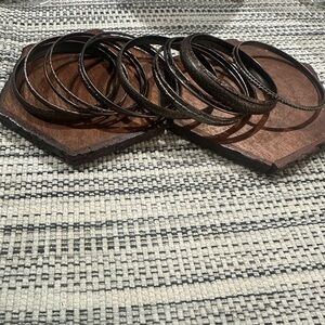 Set of 15pc Gunmetal Bangles